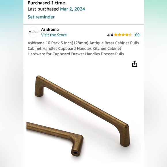 Pack of 10 New Cabinet Pull Handles 5” in Antique Brass/dark gold - Picture 2 of 7